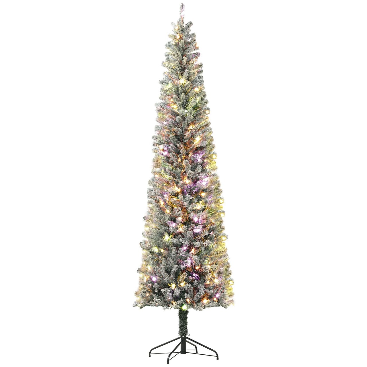 Edge Collections - 9' - Green - Slim Pre-Lit Pencil Christmas Tree with Remote-Controlled LED Lights - 1 Piece